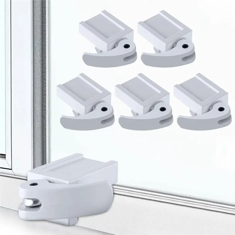 SHGO-Adjustable Grip Sliding Window Locks, 5 Pack, Diecast, 1-3/16 Inch Short Version Fit For 1/16 To 7/8 Inch Wide Rails