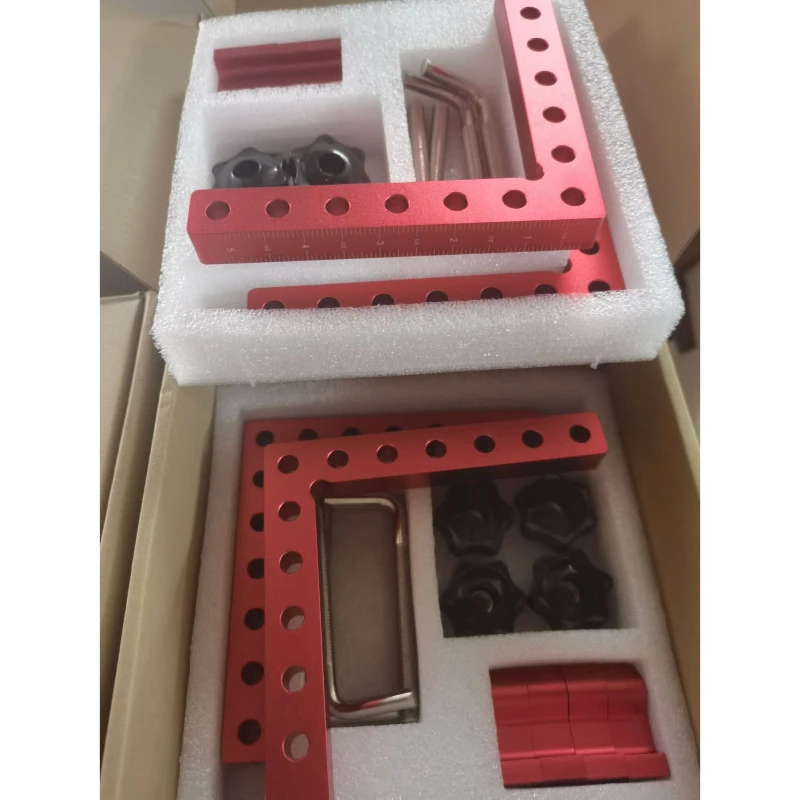 12pcs 140mm Woodworking Right Angle Positioning Clip Adjustable 90 Degree L Shaped Auxiliary Positioner Aluminum Angle Ruler
