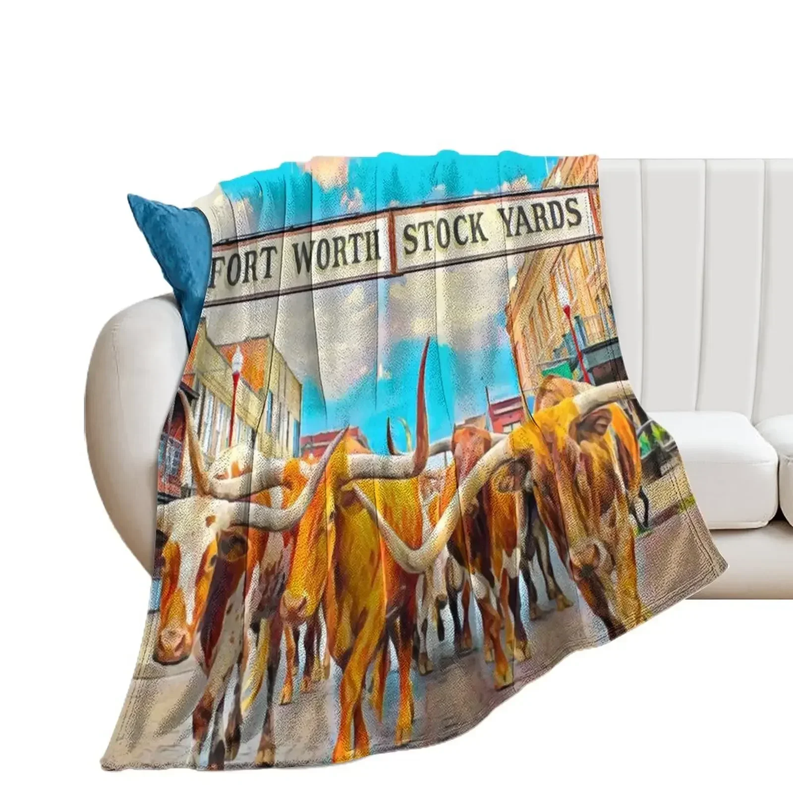 Fort Worth, Texas Throw Blanket For Decorative Sofa Blankets Sofas Of Decoration Bed Fashionable Blankets