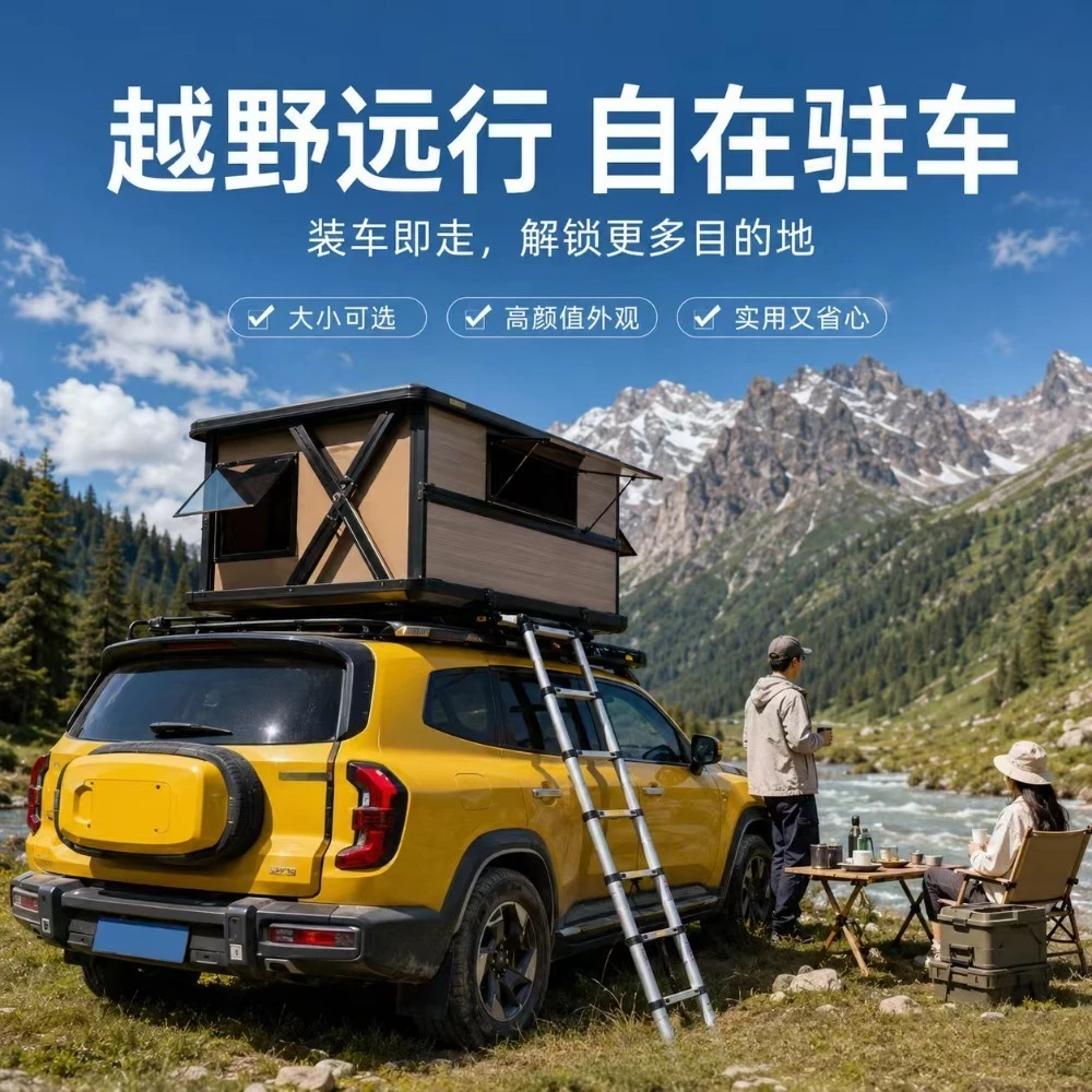 Person Camping Roof Top Tent Car Rooftop 4x4 Waterproof Roof Aluminum Triangle Hard Shell Car Rooftop Tent Hard Shell automatic