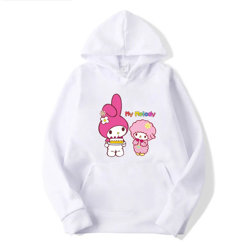 Kawaii My Melody casual cute print unisex hoodie spring and autumn Sanrio cartoon casual sports street print hoodie