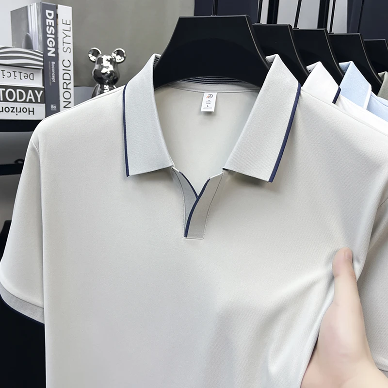 Herren Kurzarm Poloshirts Klassische Passform Lässige T-Shirts mit Kragen Weiche Bequeme Modische Oberteile für Männer Geeignet für Golf und Business – Detail 12