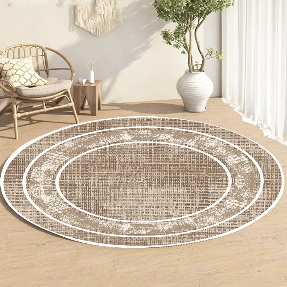 BRART Modern Light Luxury Round Carpet Lounge Rug Study Bedroom Mat Home Soft Anti-Slip Table Mat Room Decoration Teenager Rugs