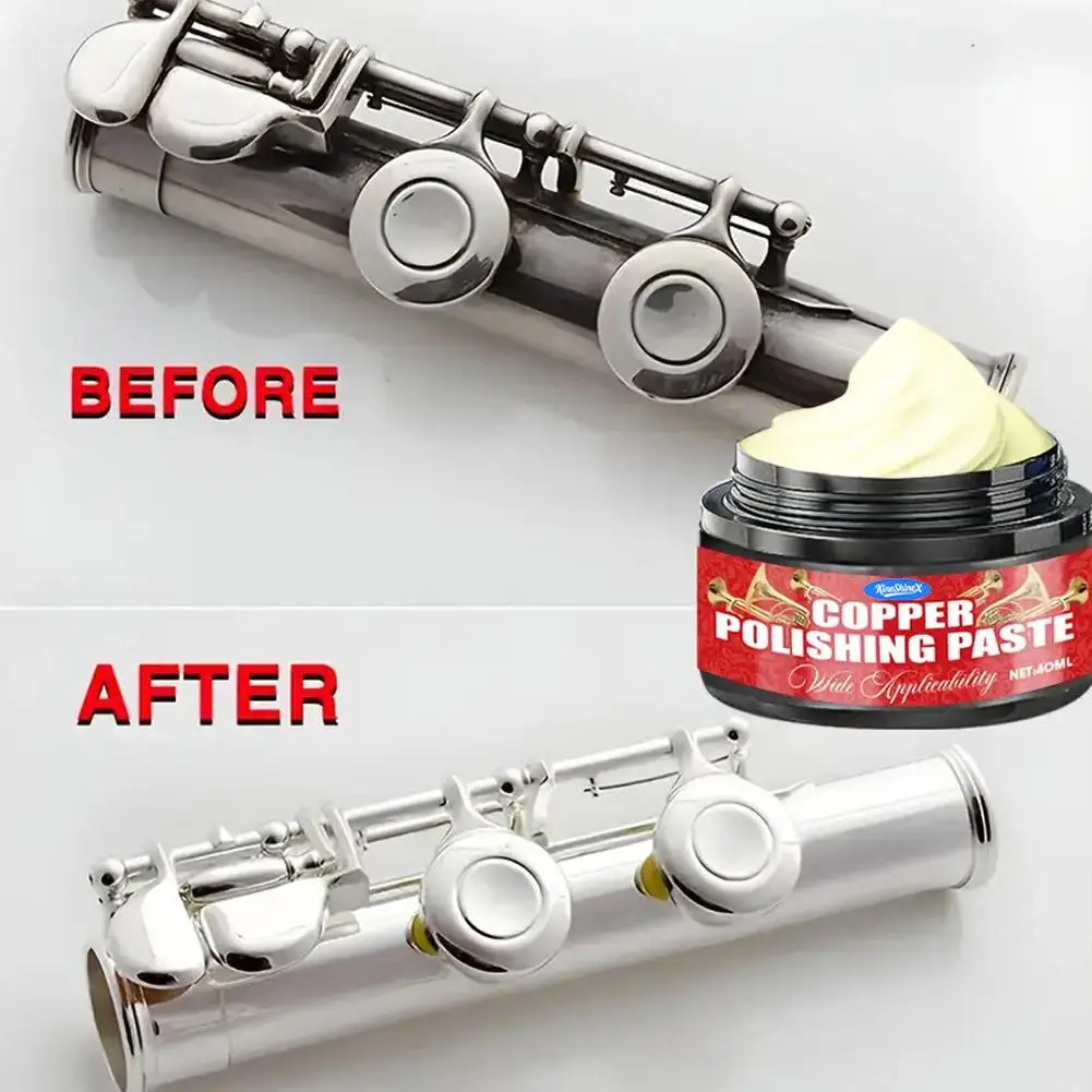 Copper Polishing Paste 40/80ML Premium Metal Restorer for Musical Instruments, Antiques, and Household Copper