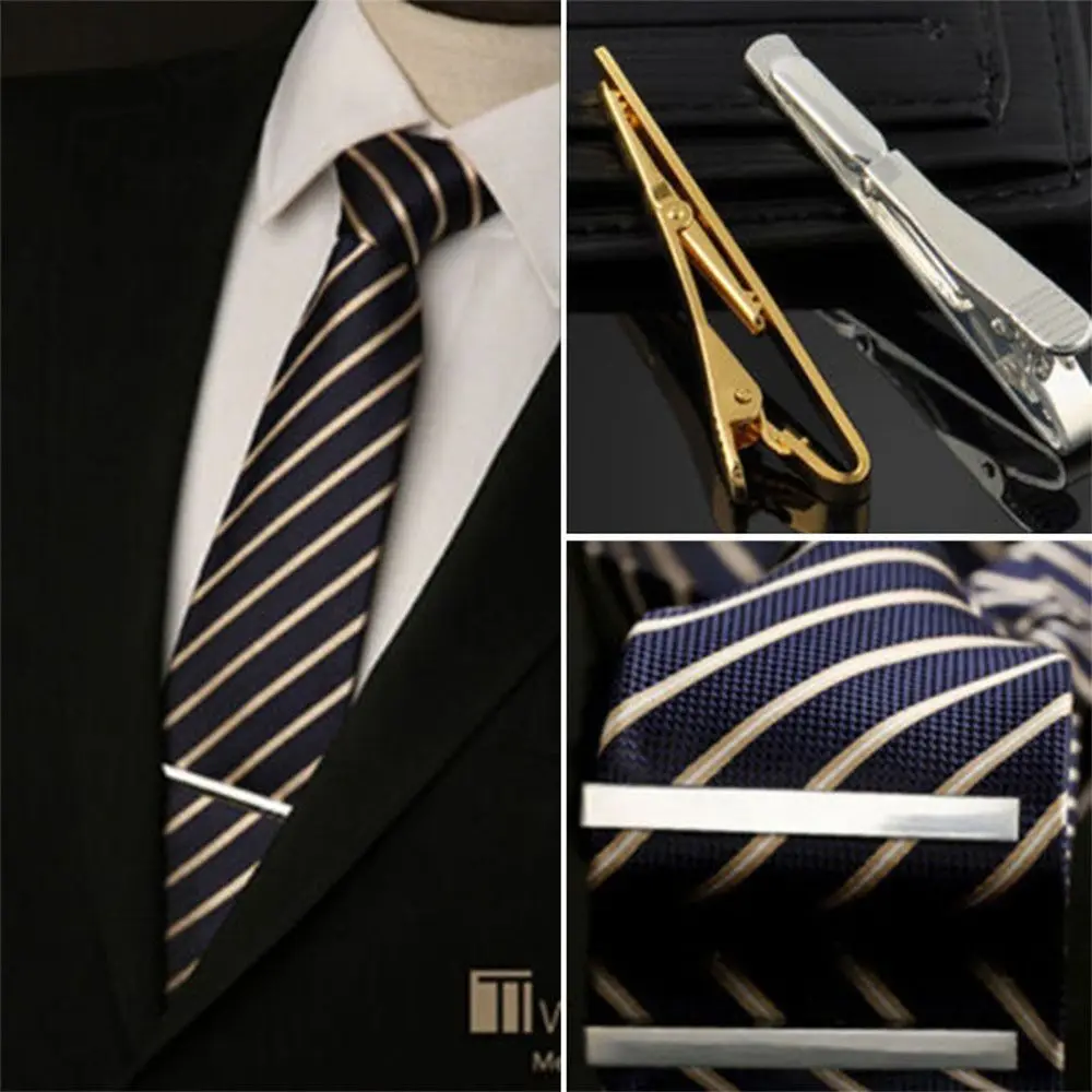 

Fashion Hot Sale Practical Silver Gold Toned Simple for Men Gift Metal Tie Clip Pin Necktie Clasp Suit Clip