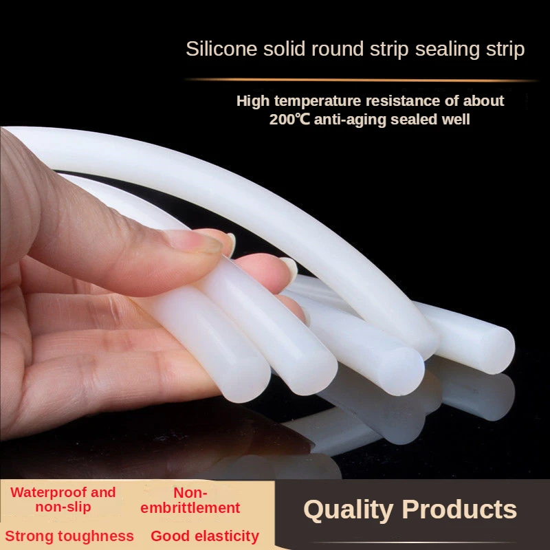 Silicone Round Strip High Temperature Resistant Window Anti-theft Door Seam Shockproof Strip Sealing Strip Anti-skid Waterproof