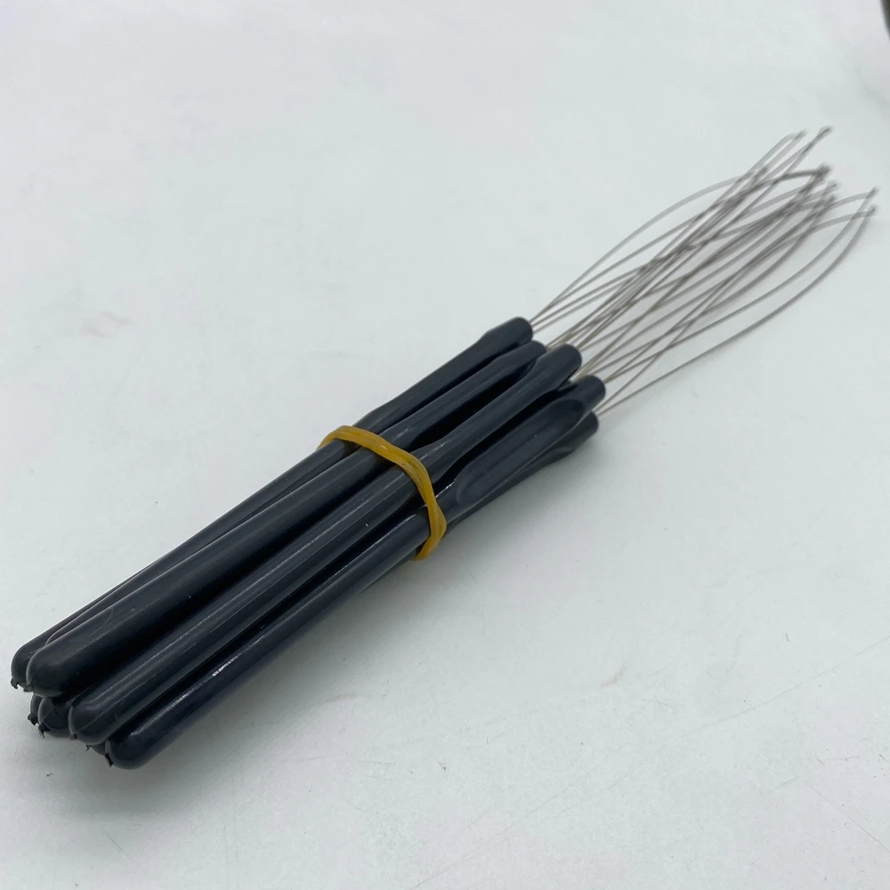 10 pcs Plastic Handle Loop Pulling Needle Micro Ring Hair Extension Threader