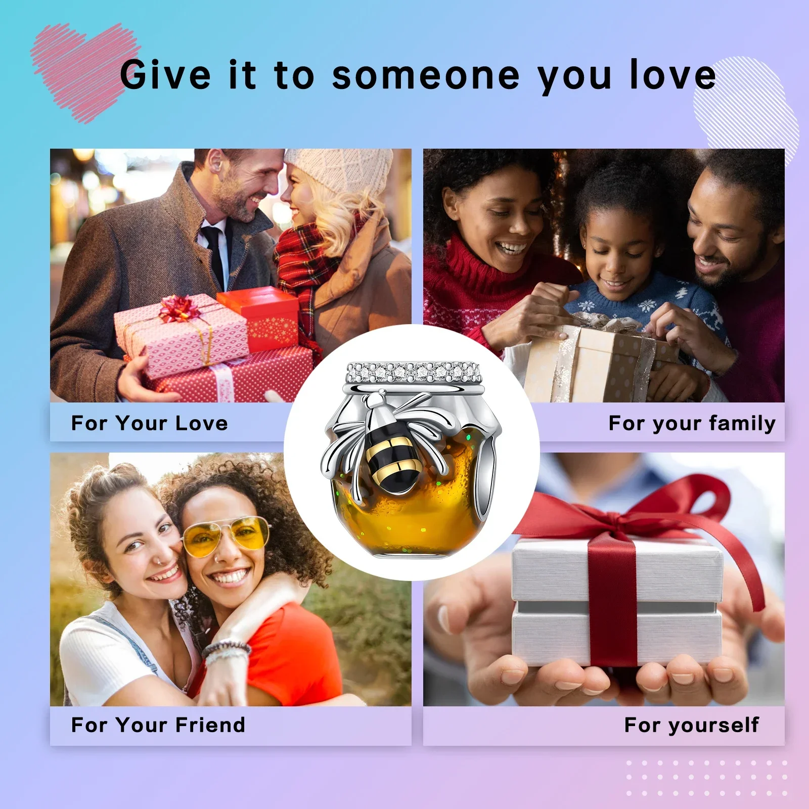 925 فضة مطرز Charms للنساء ، النحل ، العسل ، وعاء ، الحيوان سلسلة ، يناسب أساور باندورا الأصلي ، DIY بها بنفسك مجوهرات هدية