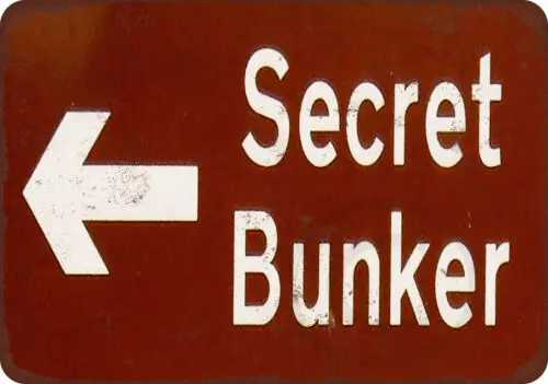 Secret Bunker Vintage Reproduction Metal Sign 8 x 12