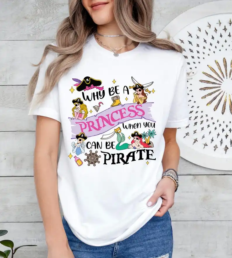 

2025 New Disney Pattern Printed Unisex Street Fashion Trend Short Sleeved Pure Cotton Round Neck T Shirt