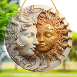 Bohemian Sun,Moon Window,Garden Decor,Sun Catcher,Parasol,Best Gift For Mom,Lover,Acrylic Round Wreath Sign,Home,Decorative Art