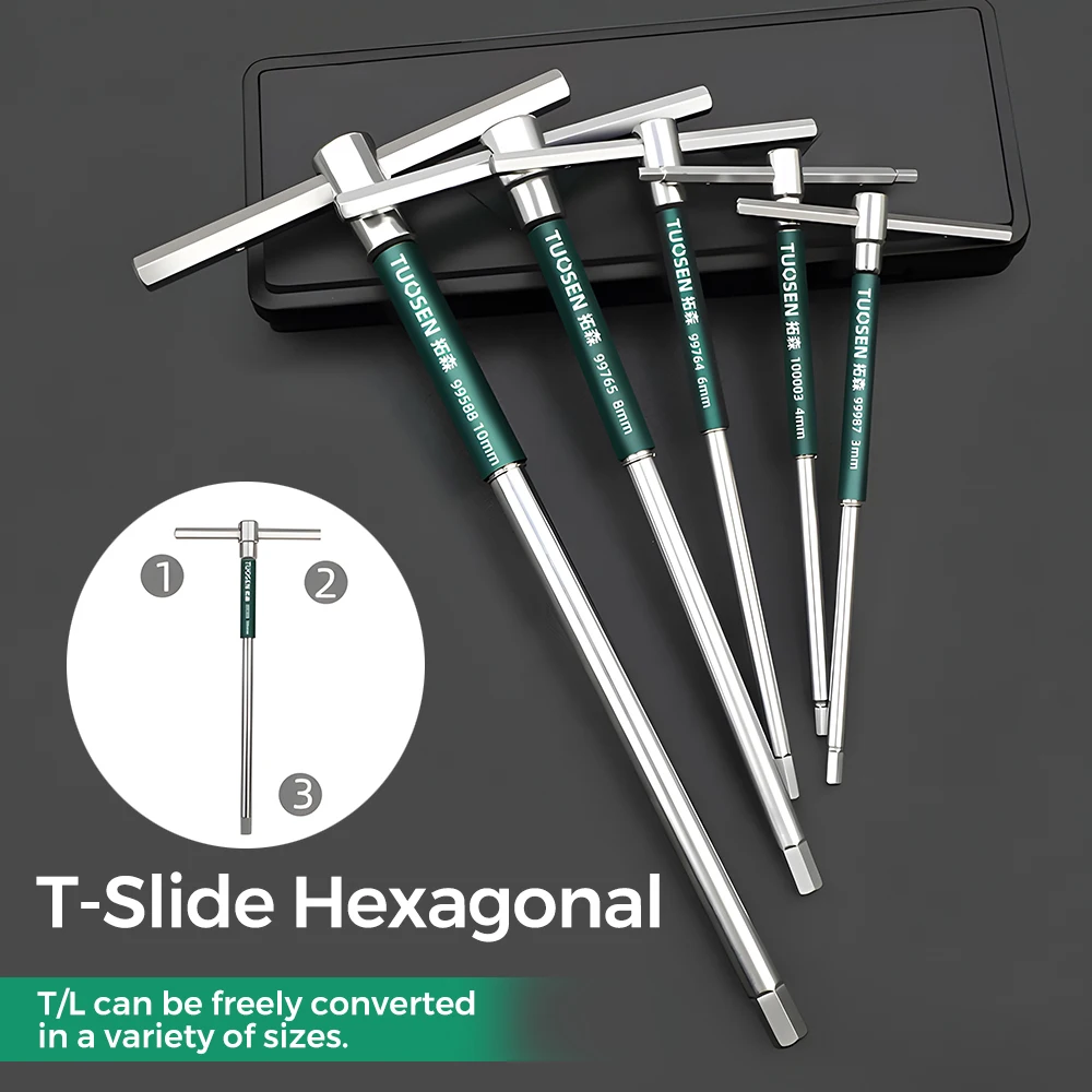 Multifunction 2.5/3/4/5/6/8/10mm Torx Screwdriver T Type Allen Hex Wrench Chrome Spanner T-shaped Hand Tool Extended T-Socket