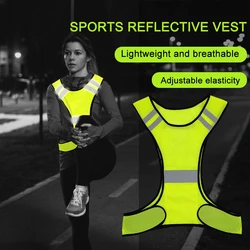 Reflective Running Vest Breathable Highlight Reflective Vest Lightweight Adjustable for Men Women Outdoor Night Riding