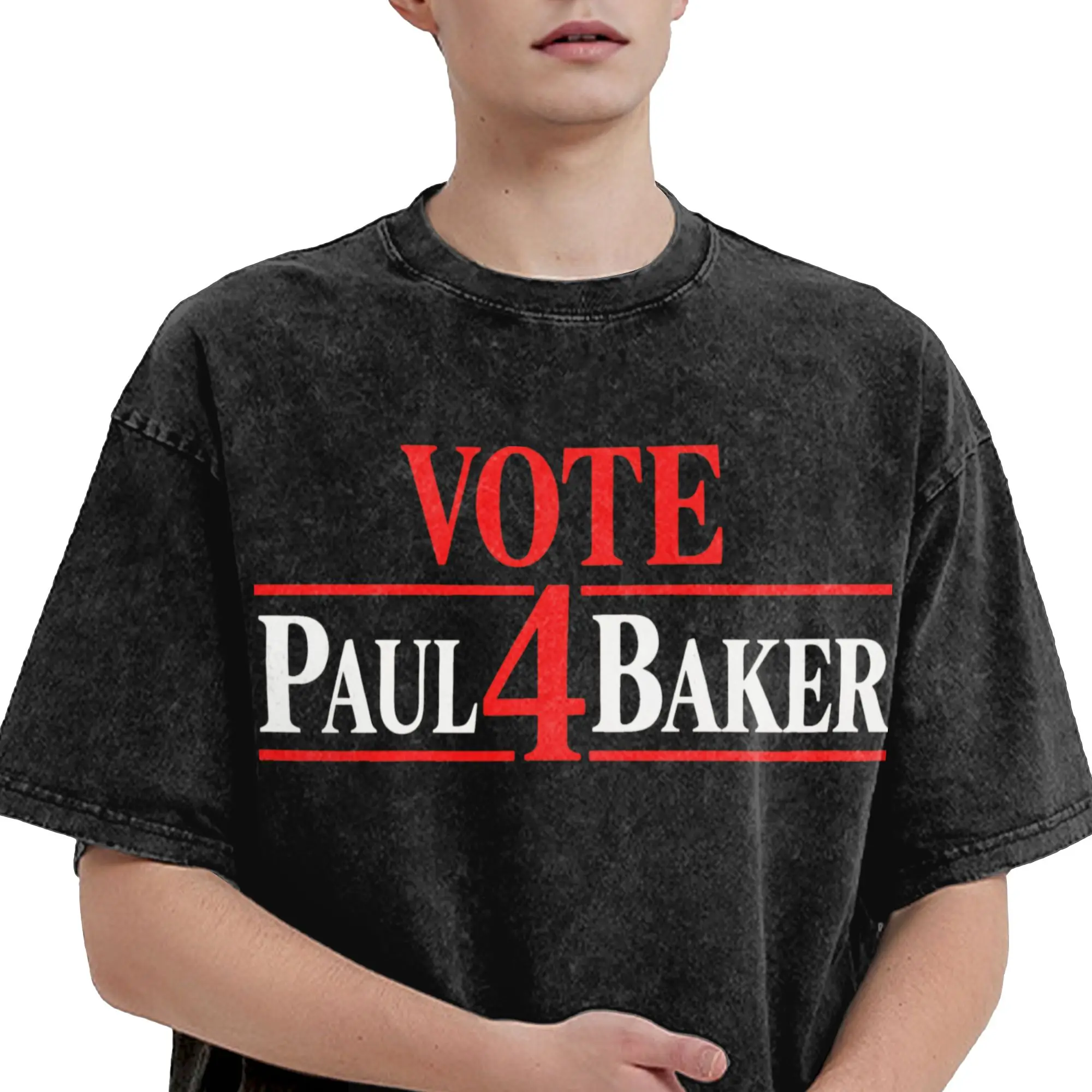 Don't Vote 4 Paul Baker Merch Washed T Shirt for Men Women Streetwear Hip Hop T-Shirts Summer  Tee Shirt Short Sleeve