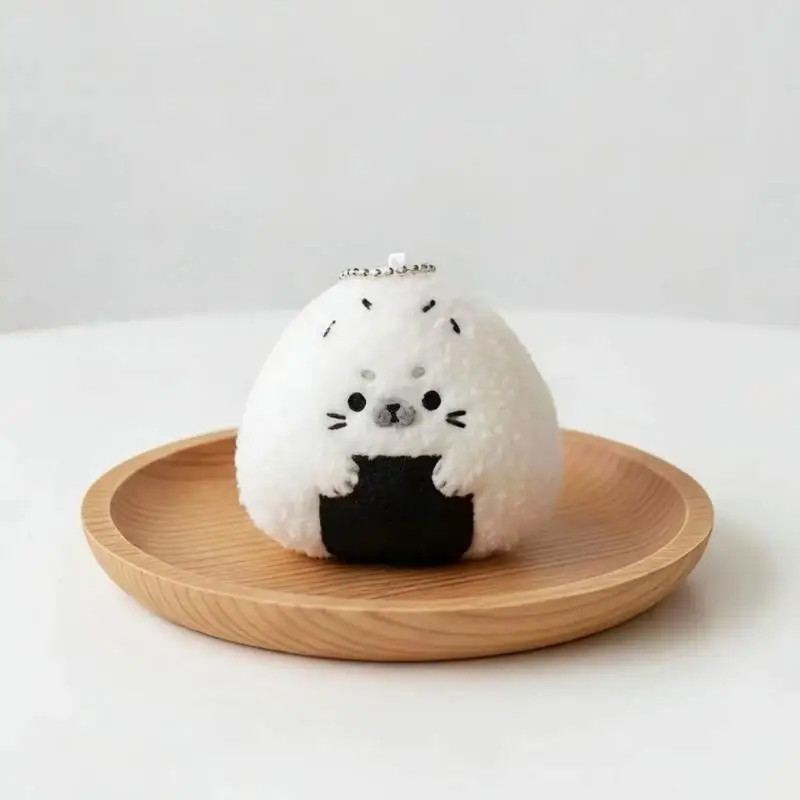 Kawaii Reis- und Gemüse-Seelchen-Plüsch-Schlüsselanhänger, niedliches Sushi-Seelchen-Stofftier-Taschenanhänger, weicher Pinguin-Anhänger, Schlüsselanhänger, Geschenke für Mädchen