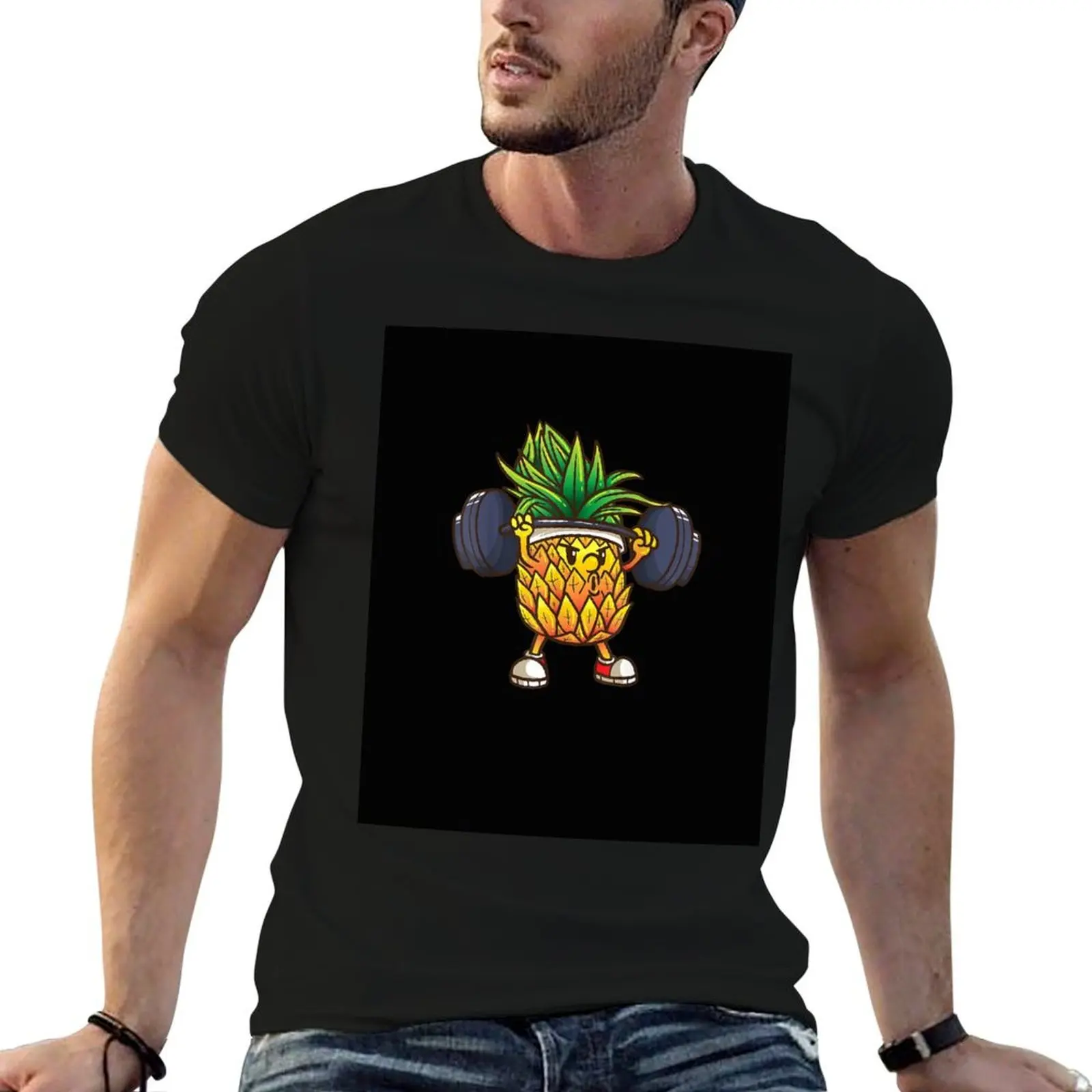 Funny Pineapple Powerlifting Weightlifting Gym Workout Girls T-Shirt Comfortable Workout Short Sleeve Shirt