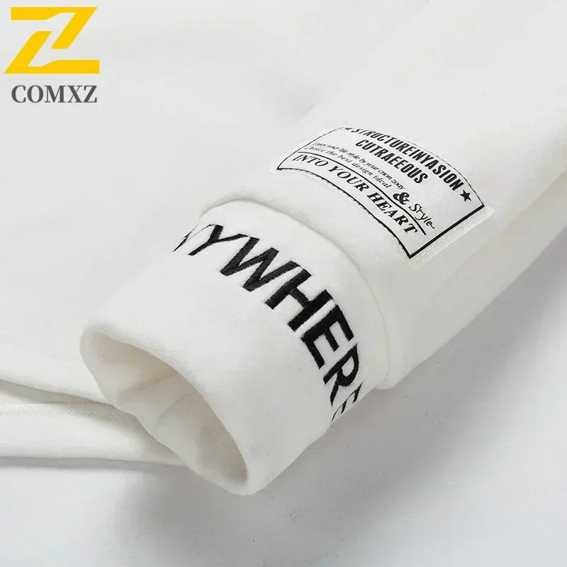 2023 Cashmere T-Shirts Men Long Sleeve Embroidery Letter T Shirt Homme Turtleneck Streetwear Casual T-shirts Male Fashion Tee - Image 6