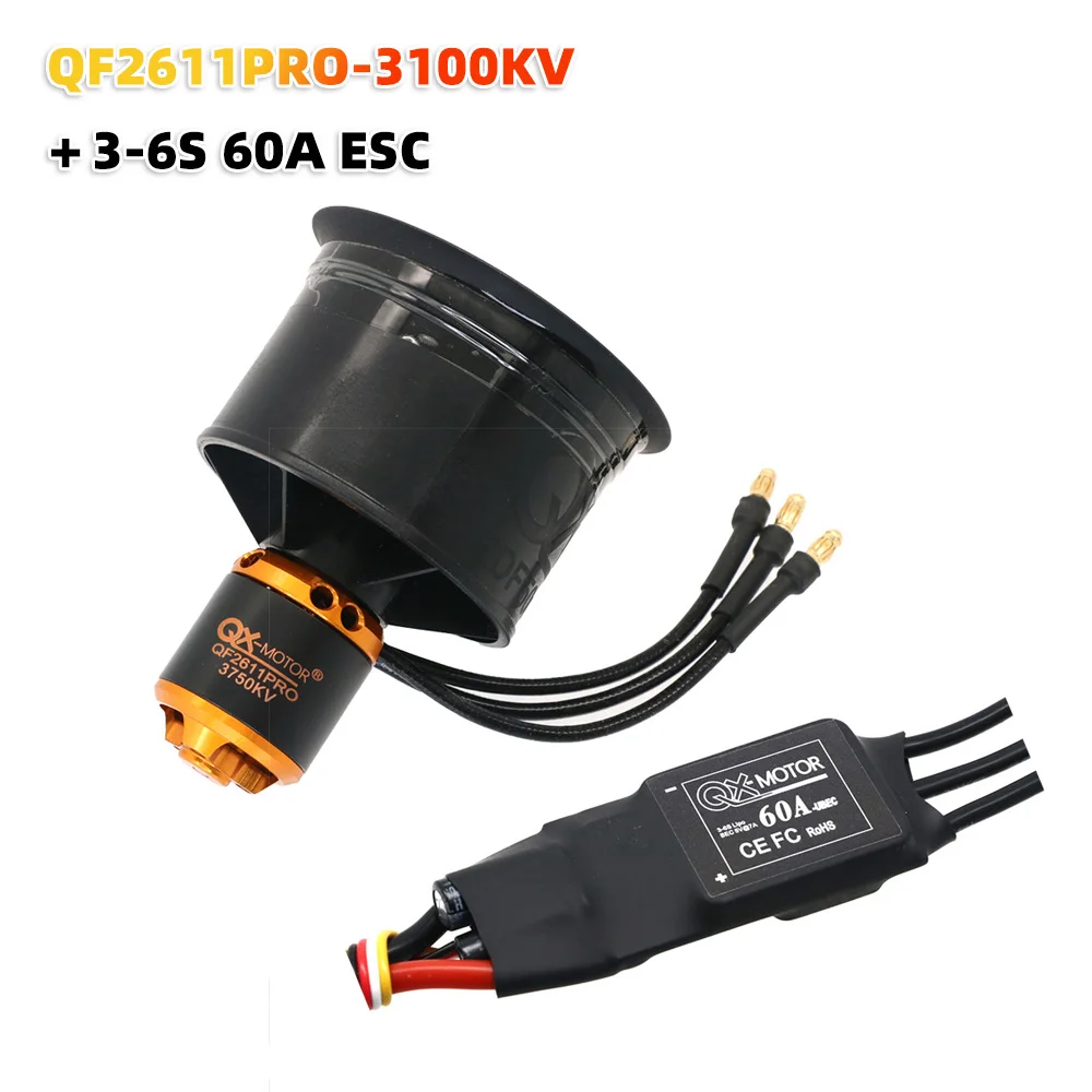 QX-MOTOR 50mm EDF QF2611 QF2611PRO 12blades Kanaalventilator met 3300KV/4000KV/4600KV/5000KV Borstelloze Motor Voor Rc Jet Vliegtuigen
