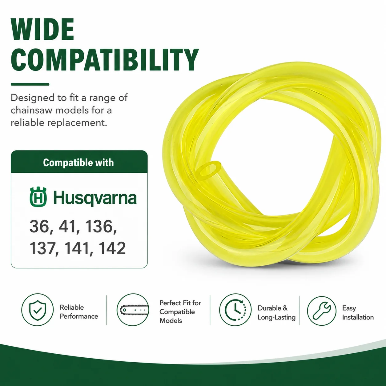 Flexible Fuel Line Hose for Husqvarna 36 41 136 137 141 142 Chainsaw Replacement Part OEM 530069247 Saw Parts Tools Accessories