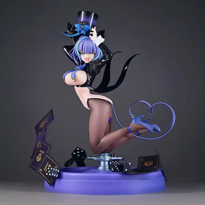 

Фигурка Azur Lane Cheshire Magician Girl GK: Коллекционная статуэтка с фиолетовыми волосами, магической картой и игральными костями, декор для рабочего стола для фанатов аниме