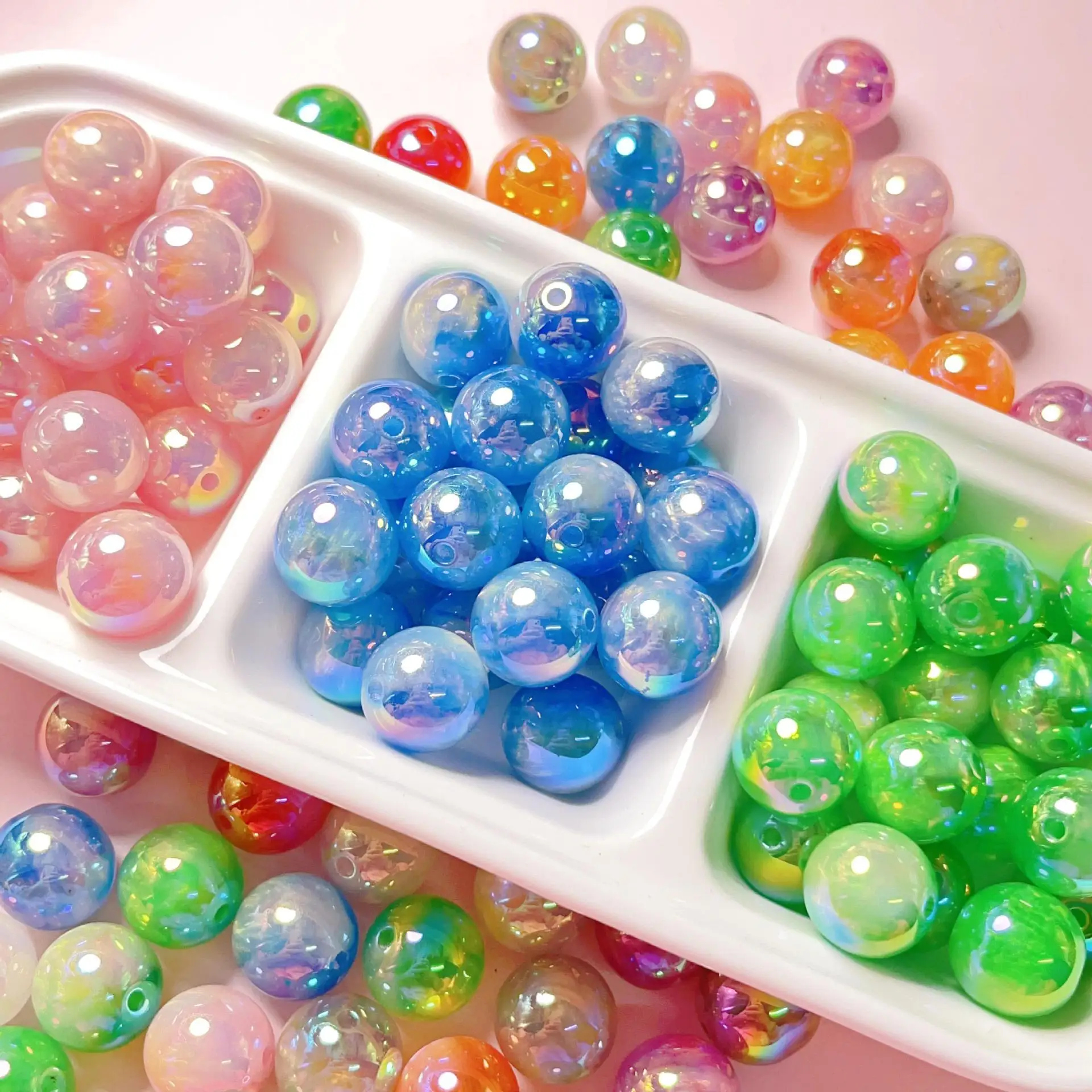 

DIY Jewelry Findings 40pcs 16mm Simulation Colorful Resin Round Gumball Beads Fit Girls Bubblegum Necklace Earring Bracelets