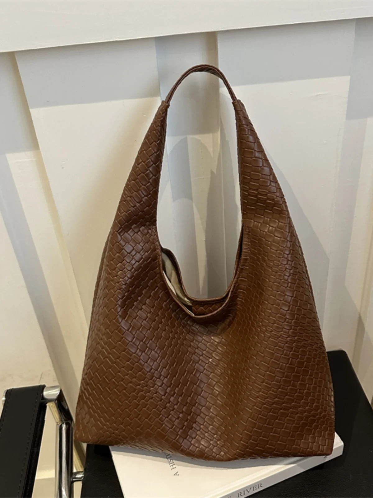 Bolso informal para mujer, bolso de mano de gran capacidad 2025, bolsos con patrón tejido para mujer, bolsos cruzados femeninos, bolso de hombro