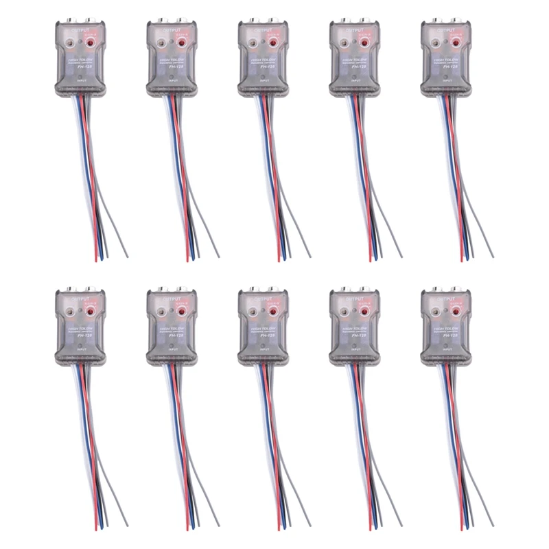 

10X High Level Speaker Signal To Low Level RCA Adapter Car Audio High To Low Subwoofer Audio Converter-A99F