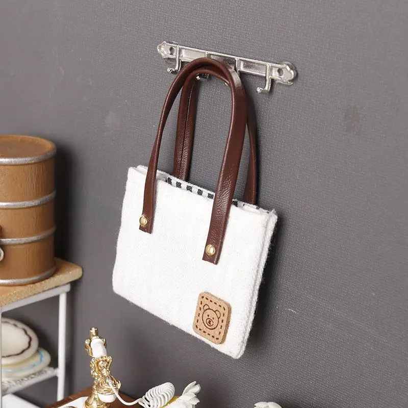 Dollhouse Mini Simulation Canvas Bag Shoulder Bags Doll Clothes Accessories Micro Scene Decoration Pretend Play Toys