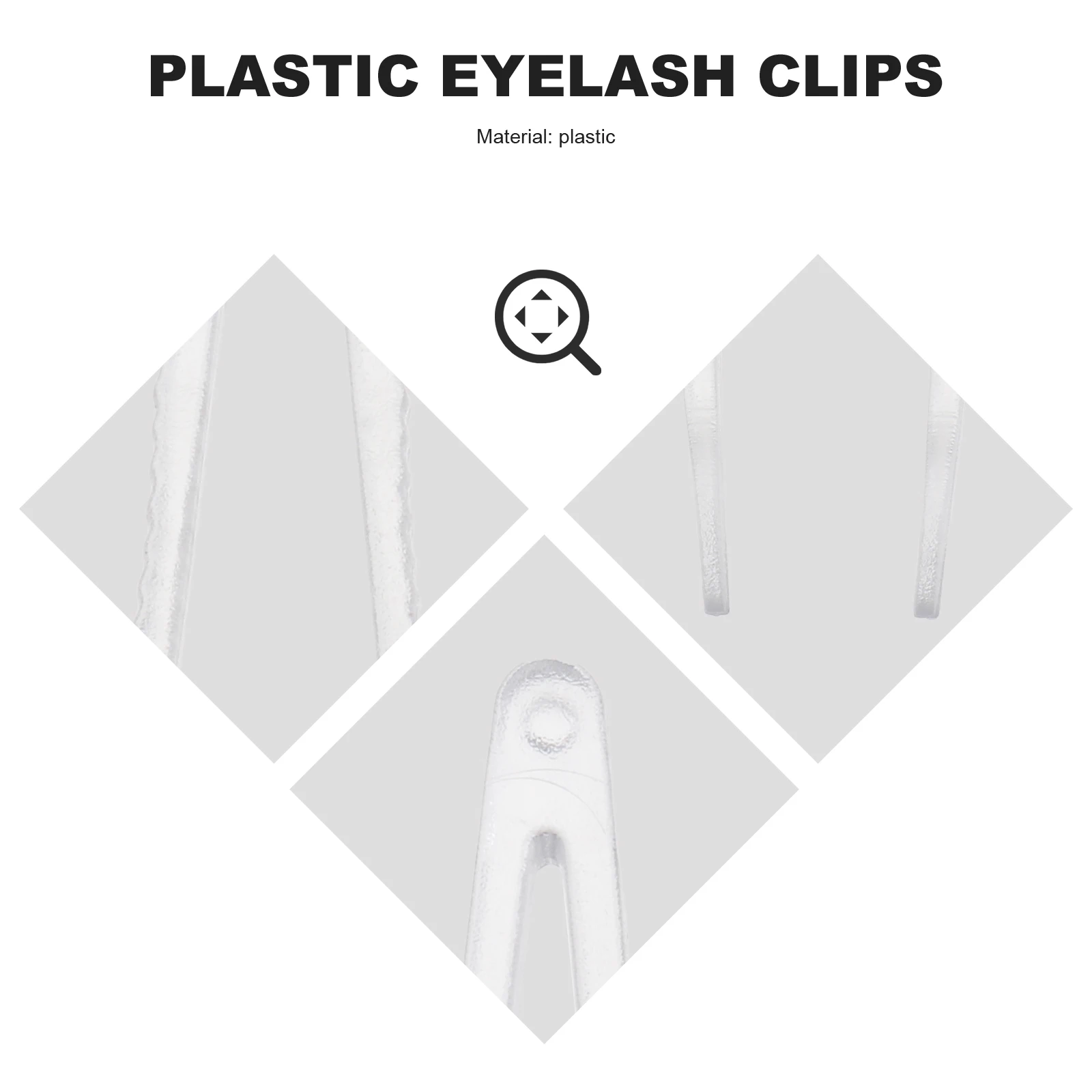 50 Pcs Double Eyelid Patch Tool False Eyelashes Helper Plastic Makeup Clips Mini Stickers Remover Tweezers Clamp