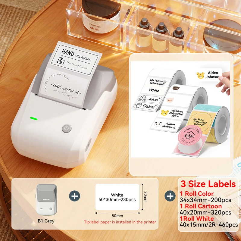 NIIMBOT B1 draagbare thermische printer met tapes 2-inch zelfklevende labelprinter Mini Bluetooth Sticker Maker Ondersteuning smartphones PC