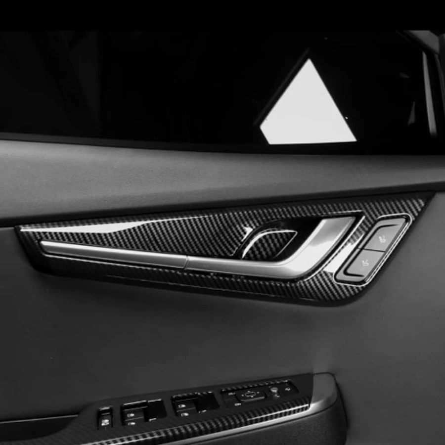4PCS Door Panel Protect Decoration Cover for Kia EV6 2022 2023 2024 ABS Carbonfiber Pattern Door Stripe Cover EV6 Accessories
