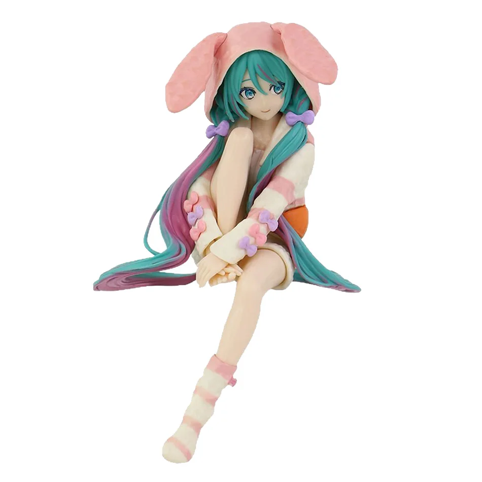 15CM Anime HATSUNE MIKU Actionfigur mit Hasenohren-Pyjama PVC-Modell Spielzeugpuppe Nudelstopper Sammlerstück Geschenk