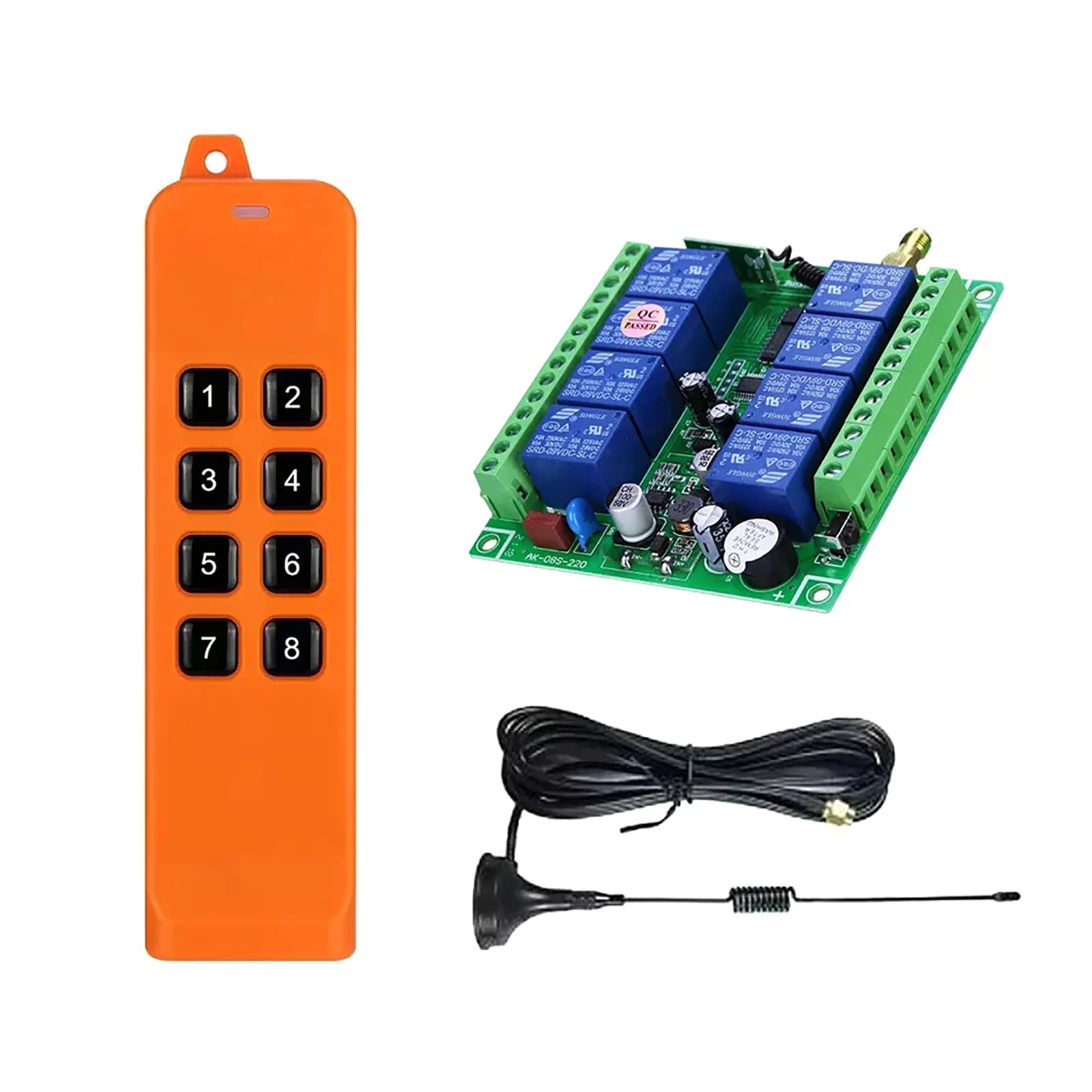 868MHz AC 100V-240V 8 Channel RF Wireless Remote Control Relay Module Switch For Industrial Control And Security Industry