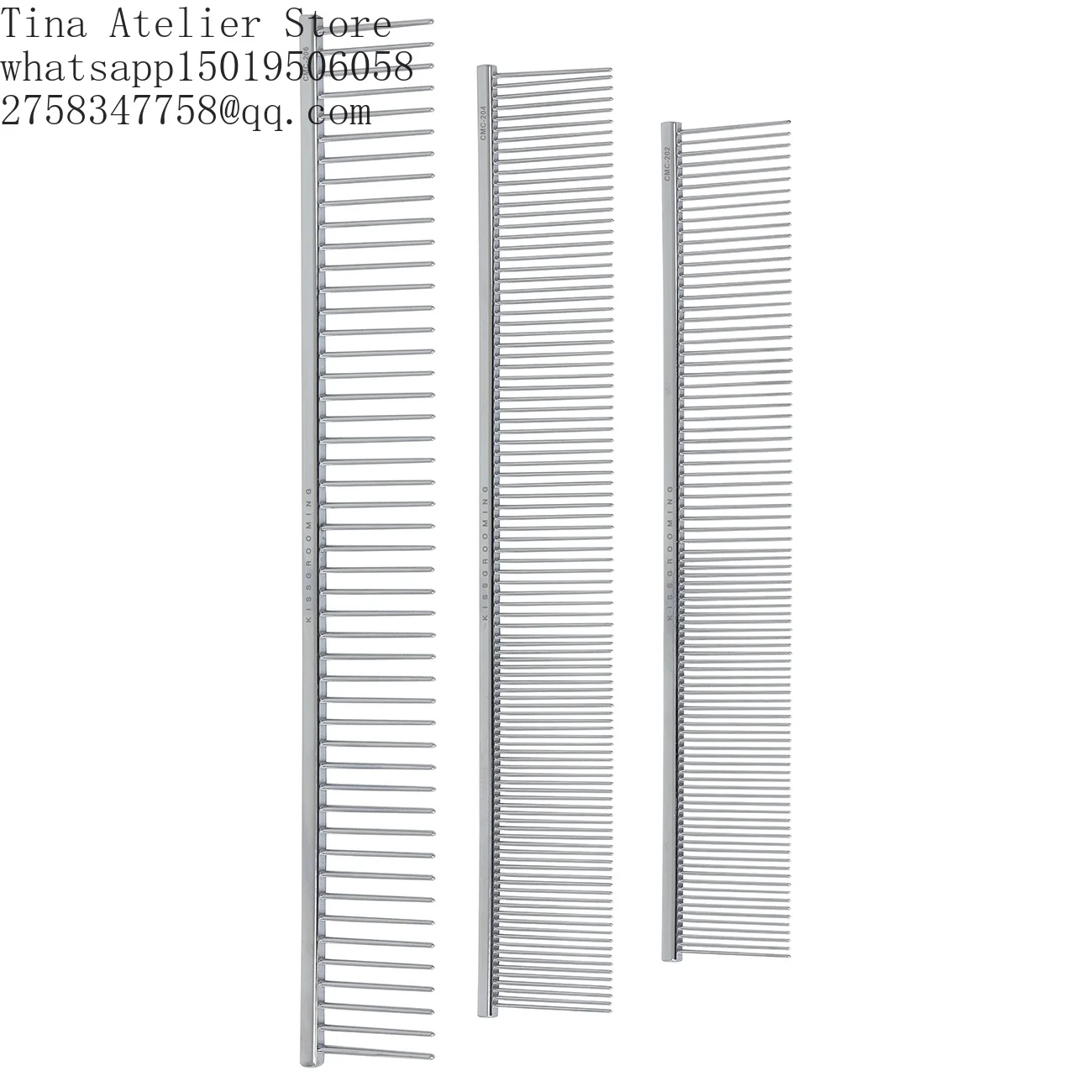 Ultra Premium Luxur=y Eco-Friendly Pet Hair Trimming Comb Brush with Brass and Iron Teeth in Chrome Finish for Bathroom Use