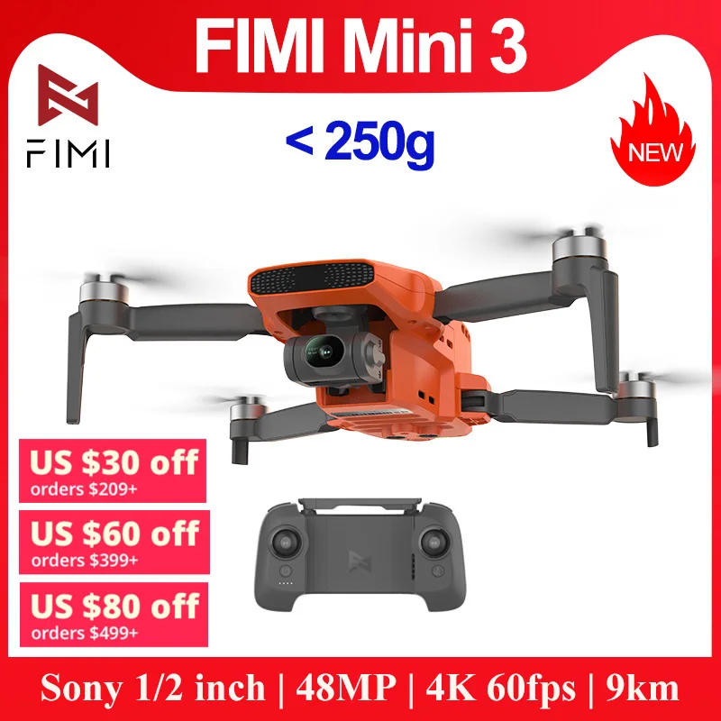 FIMI MINI 3 drone 4K Super Night Video 9km 3-axis Gimbal 249g Ultralight design smart tracking New Arrivals