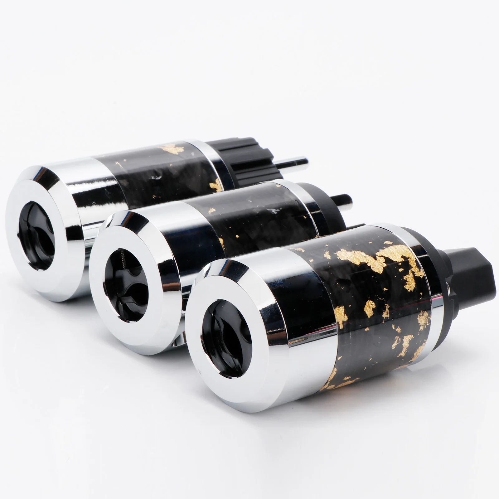 Preffair P099 US/EU Power Cord Power Plug Adapter for Audio Equipment Extension with Forged Carbon Fiber and Copper