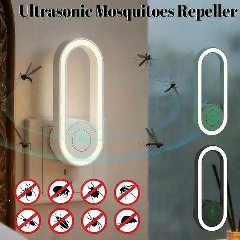 Ultrasonic Mosquito Repeller Plug-in Electronic Pest Repeller Cockroach Bedbug Mosquito Bug Repeller for Indoor and Outdoor Use