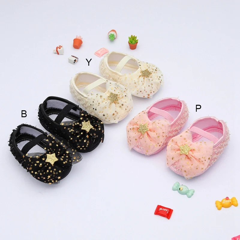 

Baby Sweet Princess Shoes Cute Lace Bowknot Girls Walking Shoes Newborn First Walkers Infant Soft Soled Footwear Crib Shoes