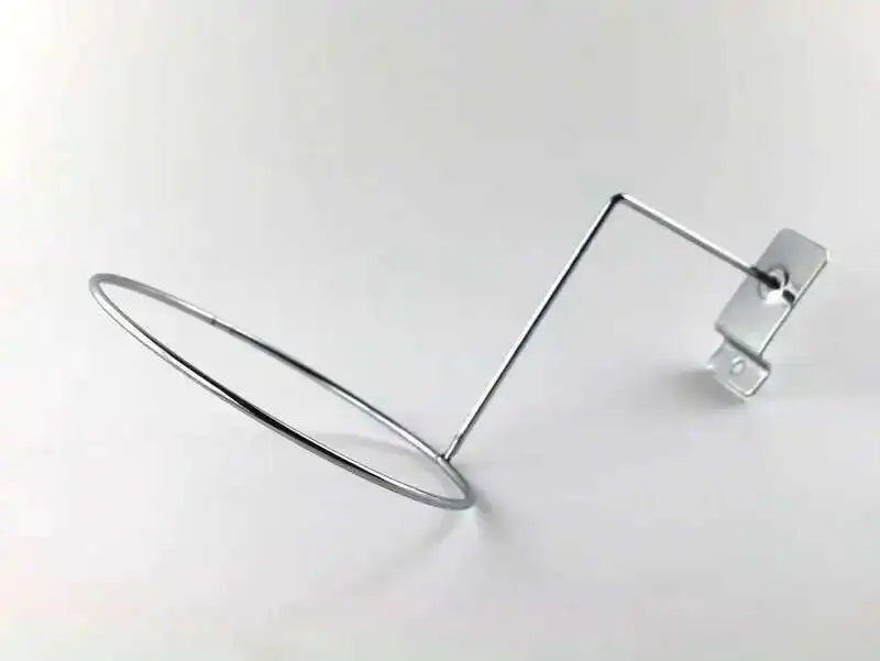 Lamellenwand-Hutdisplay, 13 cm Ringhalter aus robustem Stahldraht, Kugel-Displayhaken mit Metallverchromung, Lamellenwand-Huthalterung – Detail 3