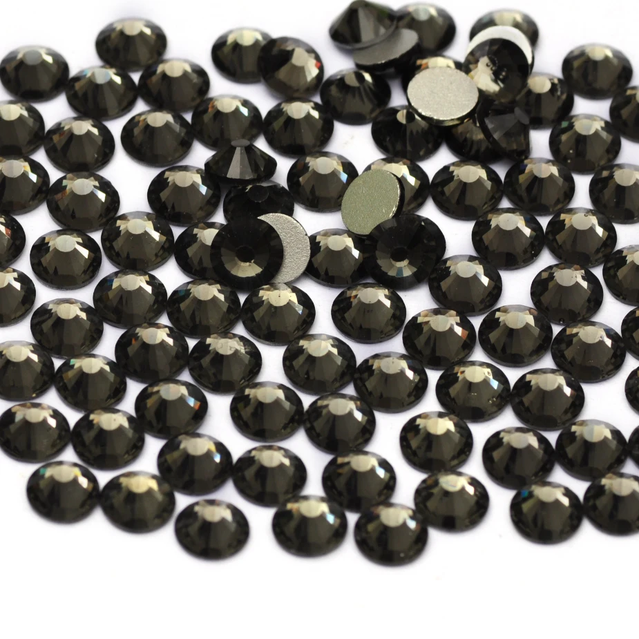 YanRuo 2000NOHF Crystal Black Diamond Flatback Glass Design Rhinestones Glitter DIY Beauty Accessories For Nail Art Decorations