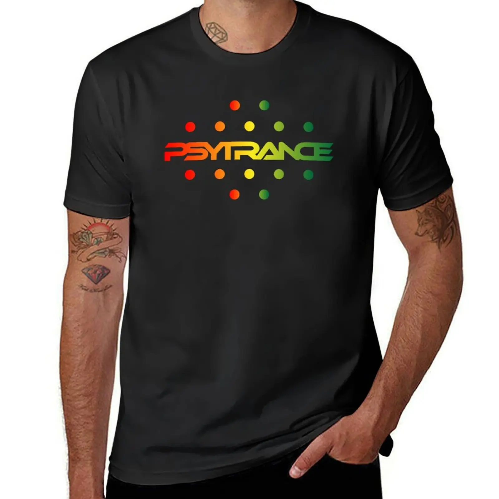 Psytrance Dots Uplifting Trance Goa Trance T-Shirt plus sizes vintage clothes sublime men clothing