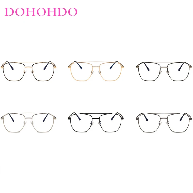 Retro Twin Bridge Pilot Anti Blue Light Computer Glasses Women Men Classic Brand Designer Eyeglasses For Office Work Lentes Очки
