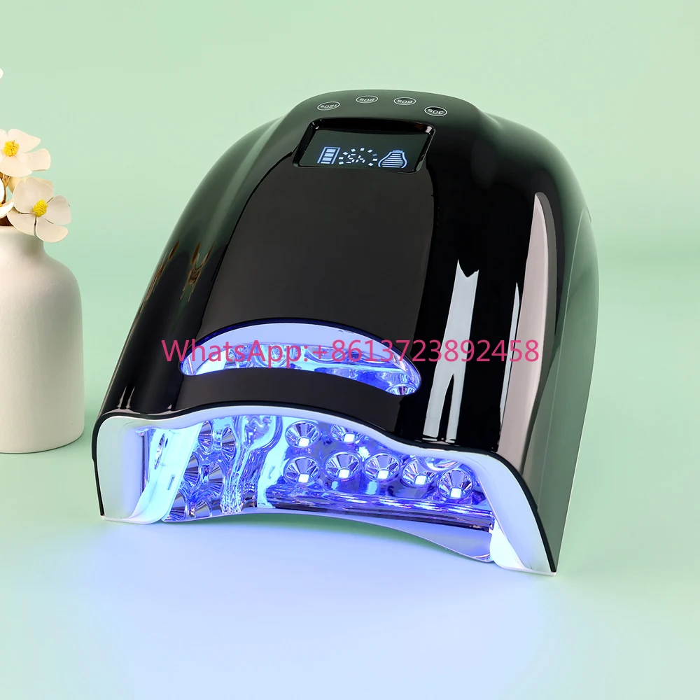 

Beautiful White/rose Gold Pro Cure Cordless Rechargeable 128W Led UV Nail Lamp Machine Professional Use in 365nm Salons Manicure
