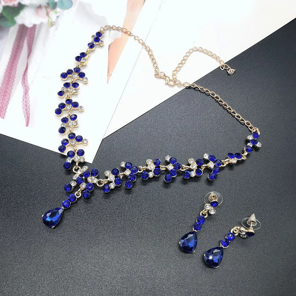 1 مجموعة الزفاف الراين تاج قلادة أقراط مجوهرات الزفاف للعروس وصيفه الشرف حفلة مأدبة مساء تأثيري عيد الميلاد