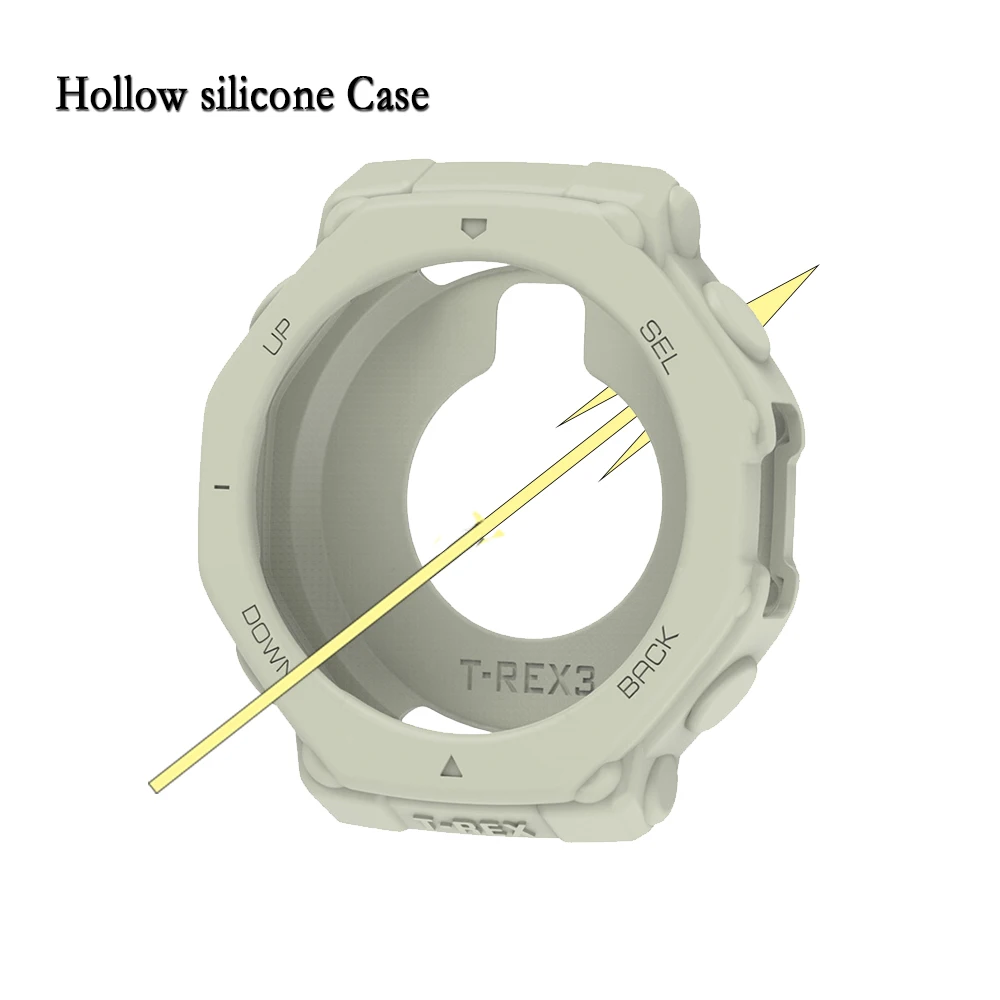 ソフトシリコンケース Huami Amazfit T-Rex 3 保護カバーブレスレット超軽量時計装飾時計シェル