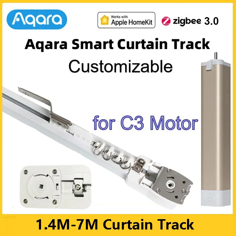 Aqara Smart Curtains Track Electric Cornice Rail Rod for C3 Zigbee 3.0 Motor Home Automatic Curtain Control System for Homekit