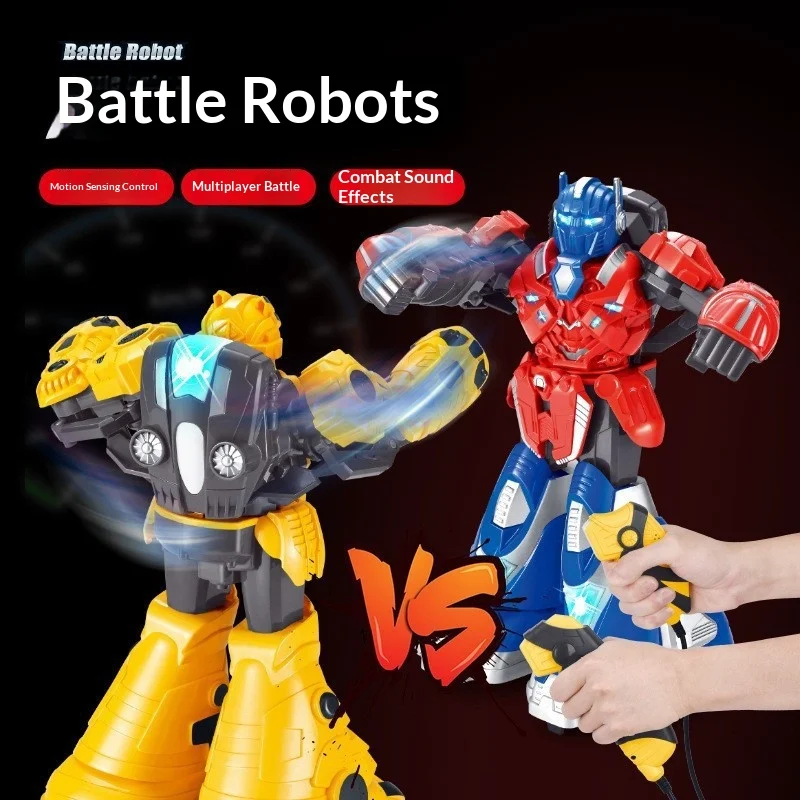 Remote Control Motion Sensing Battle Boxing Robot Double Player Interactive Combat With Cool Lights Sound Effects Wholesale