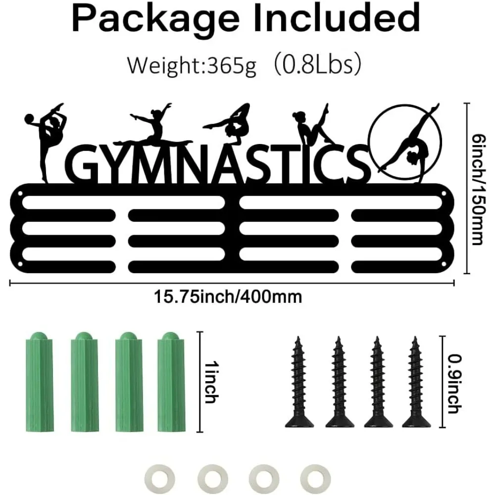 Gymnastics Medal Display Hanger 5 Artistic Figure Gymnastics Sports Medal Holder Iron Medals Display Rack Wall Mounted Multiple