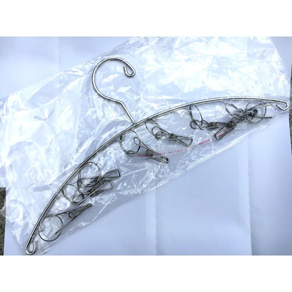 

Stainless Steel Laundry Drying Hanger 8 Clips Strong Clothes Hanger for Socks Bras Lingeries Towels Gloves Scarfs