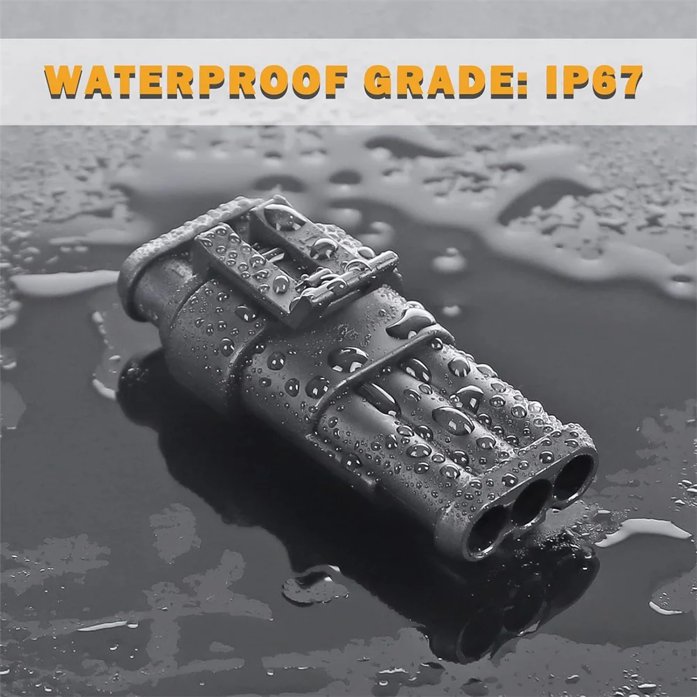 20 Kits 3-poliger Steckverbinder, elektrische Kfz-Steckverbinder, Schnellanschluss, 3-poliger Draht, wasserdichter 3-Wege-Drahtverbinder mit SN-48B – Detail 5